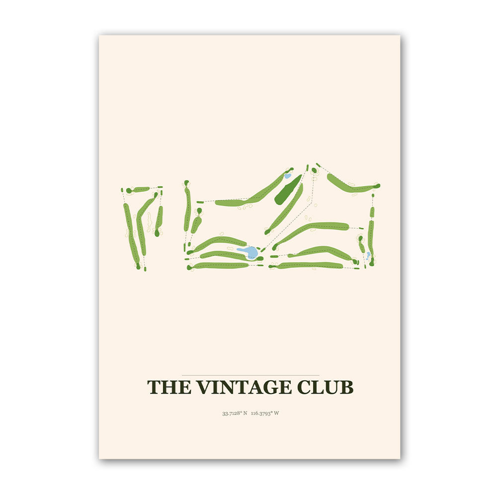 The Vintage Club golf course map print poster, จังหวัดสมุทรปราการ ประเทศไทย golf wall art