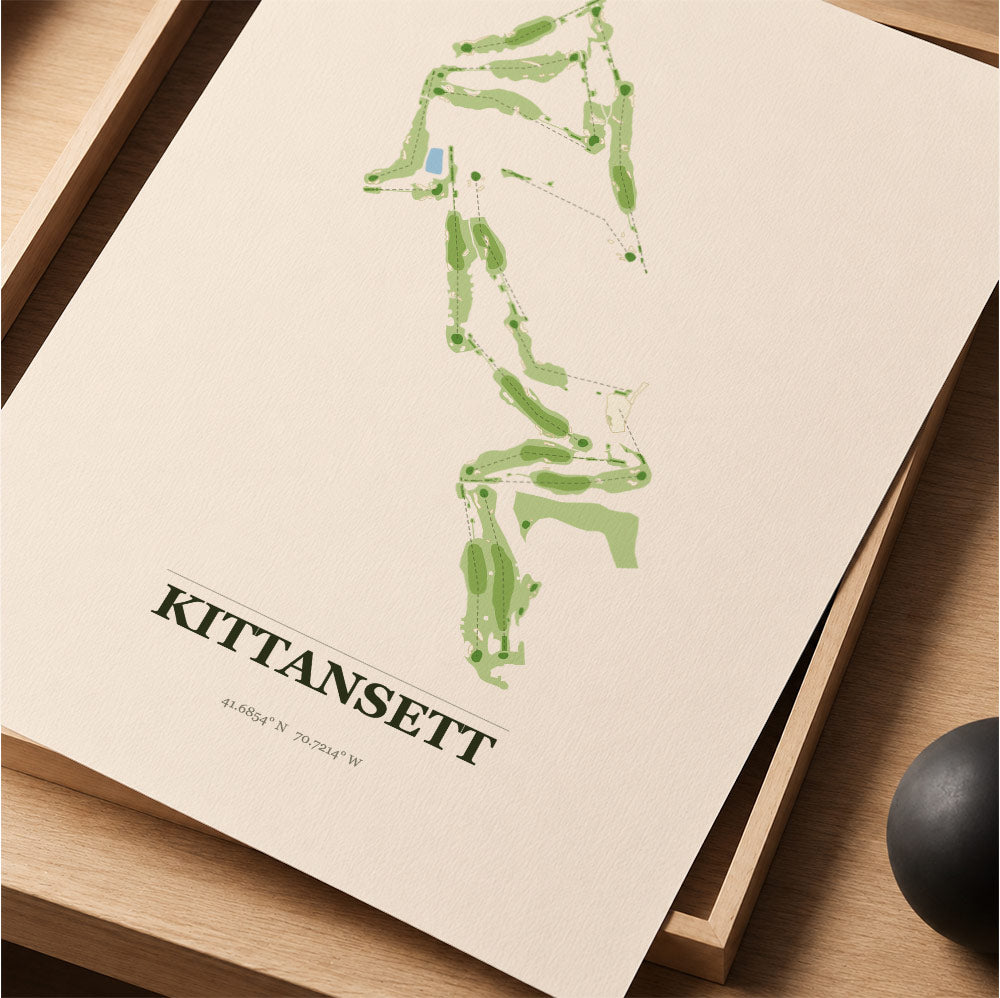 Kittansett Golf Course Map Print Poster | Massachusetts USA Golf Wall Art