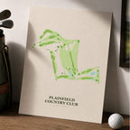 Plainfield Country Club Golf Course Map Print Poster | New Jersey USA Golf Wall Art