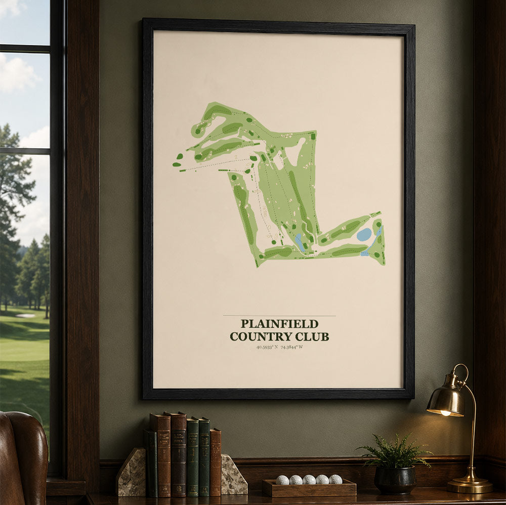 Plainfield Country Club Golf Course Map Print Poster | New Jersey USA Golf Wall Art