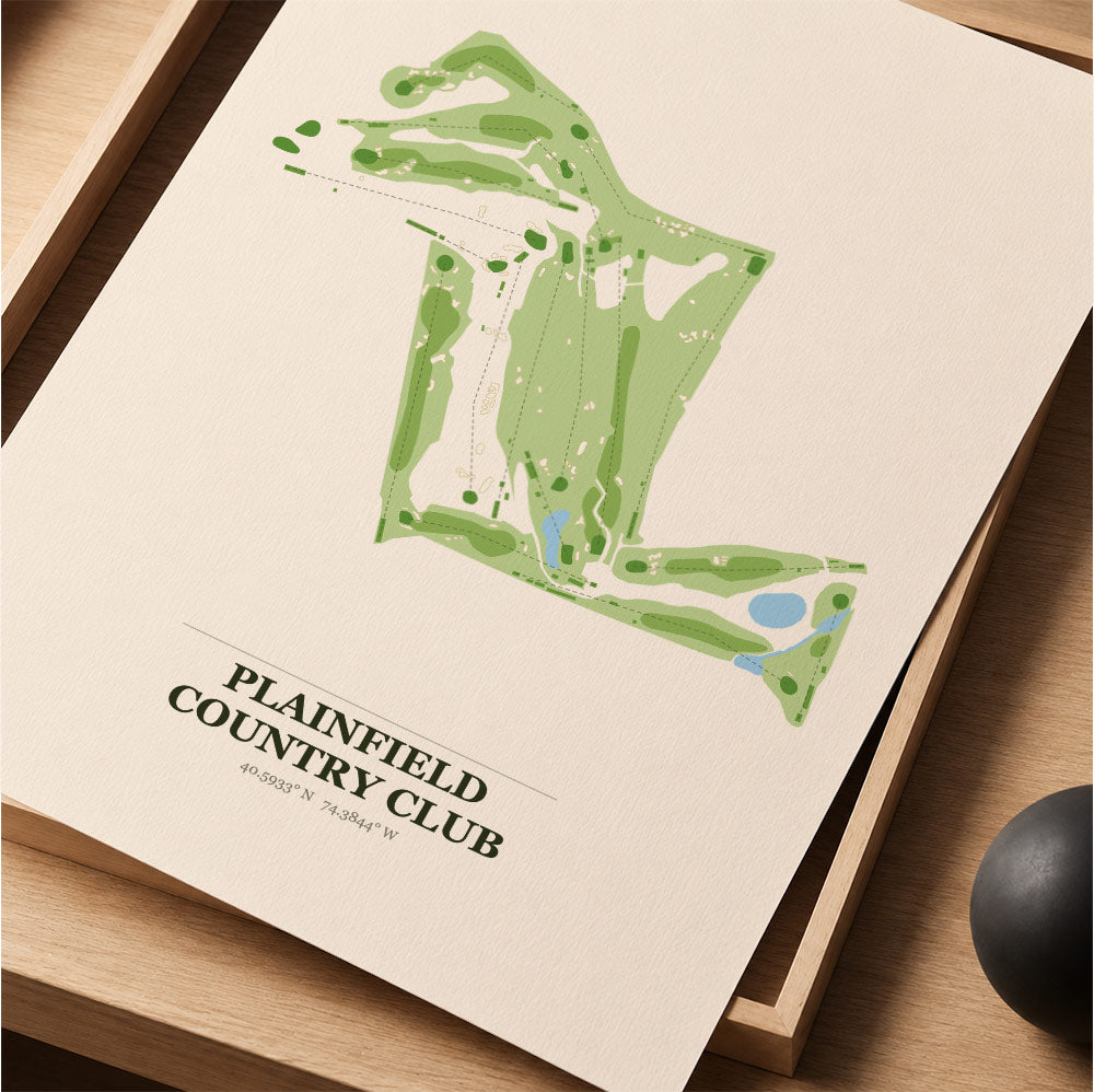 Plainfield Country Club Golf Course Map Print Poster | New Jersey USA Golf Wall Art