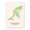 Hudson National golf course map print poster, New York USA golf wall art