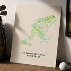 Hudson National Golf Course Map Print Poster | New York USA Golf Wall Art