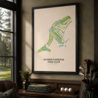 Hudson National Golf Course Map Print Poster | New York USA Golf Wall Art
