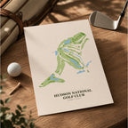 Hudson National Golf Course Map Print Poster | New York USA Golf Wall Art