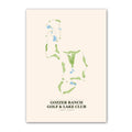 Gozzer Ranch Golf & Lake Club golf course map print poster, Idaho USA golf wall art