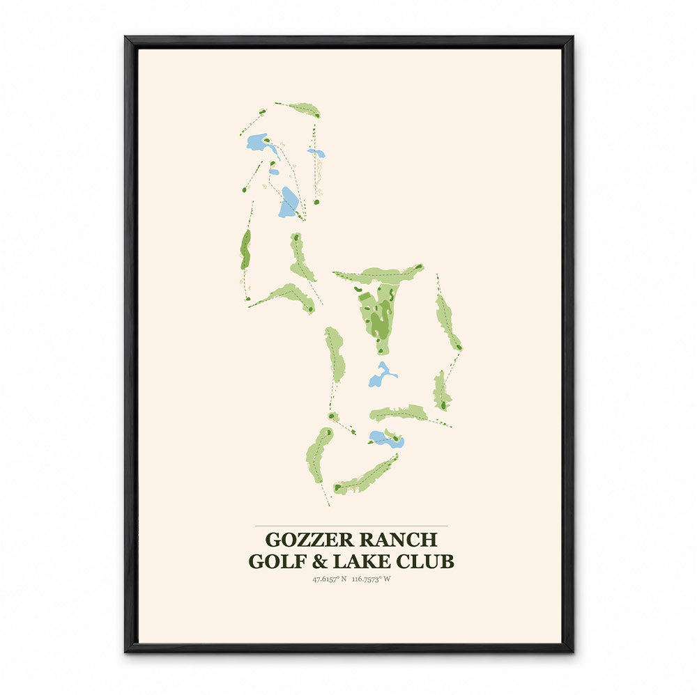Gozzer Ranch Golf & Lake Club course map in Idaho USA