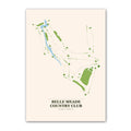Belle Meade Country Club golf course map print poster, Georgia USA golf wall art