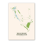 Belle Meade Country Club golf course map print poster, Georgia USA golf wall art