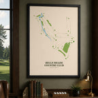 Belle Meade Country Club Golf Course Map Print Poster | Georgia USA Golf Wall Art