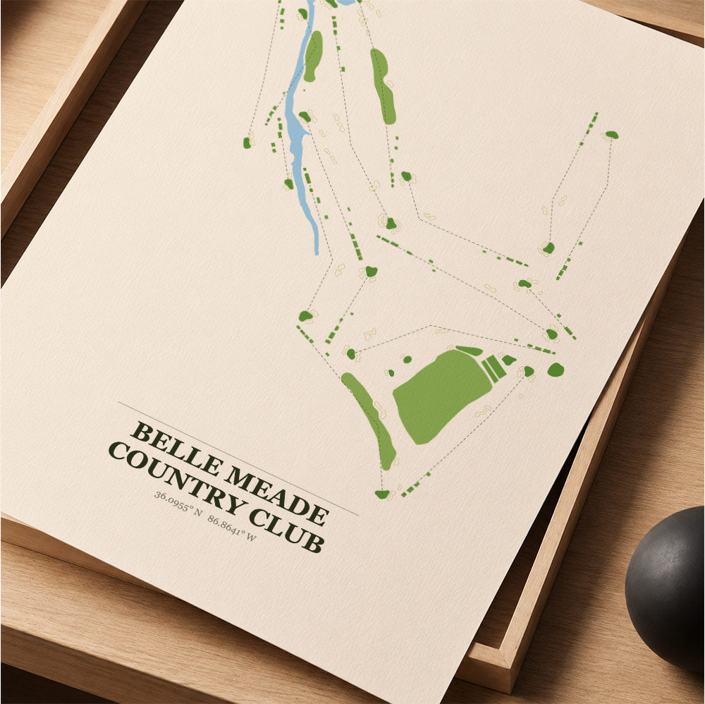 Belle Meade Country Club Golf Course Map Print Poster | Georgia USA Golf Wall Art