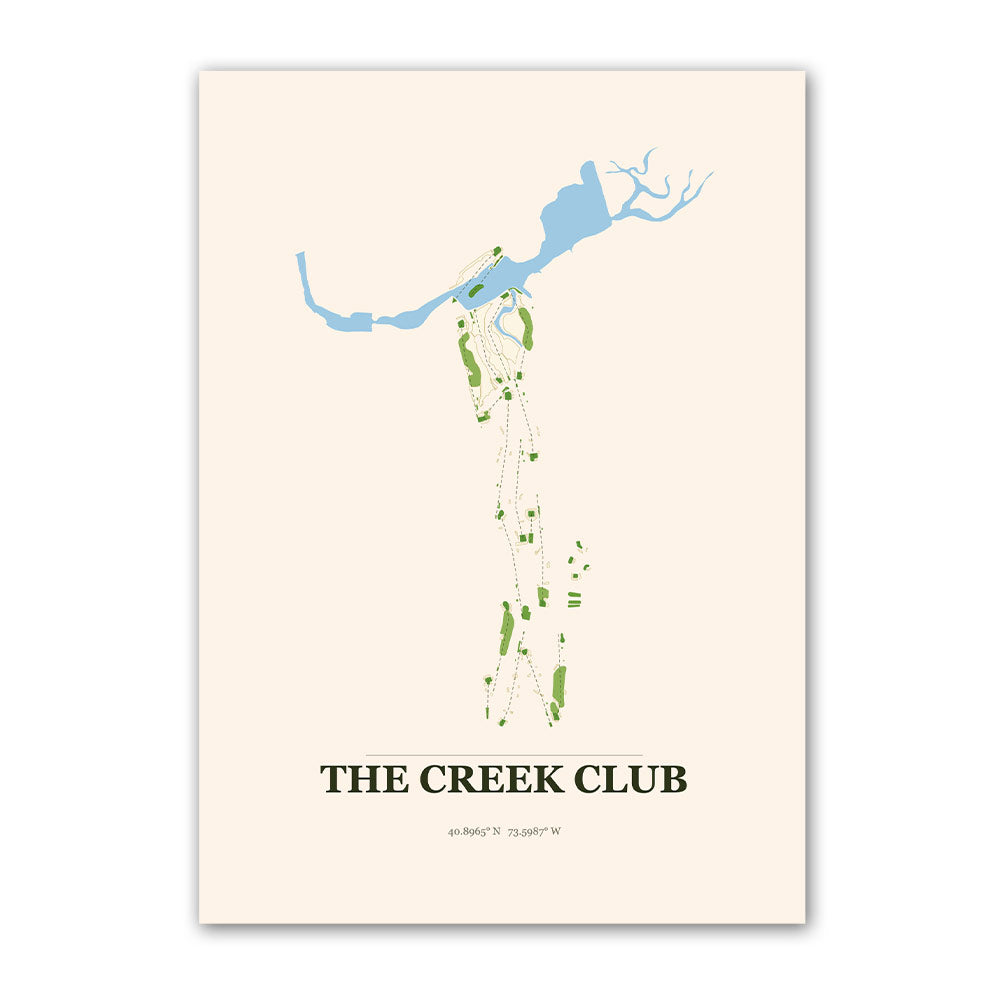 The Creek Club golf course map print poster, Georgia USA golf wall art