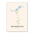 The Creek Club golf course map print poster, Georgia USA golf wall art