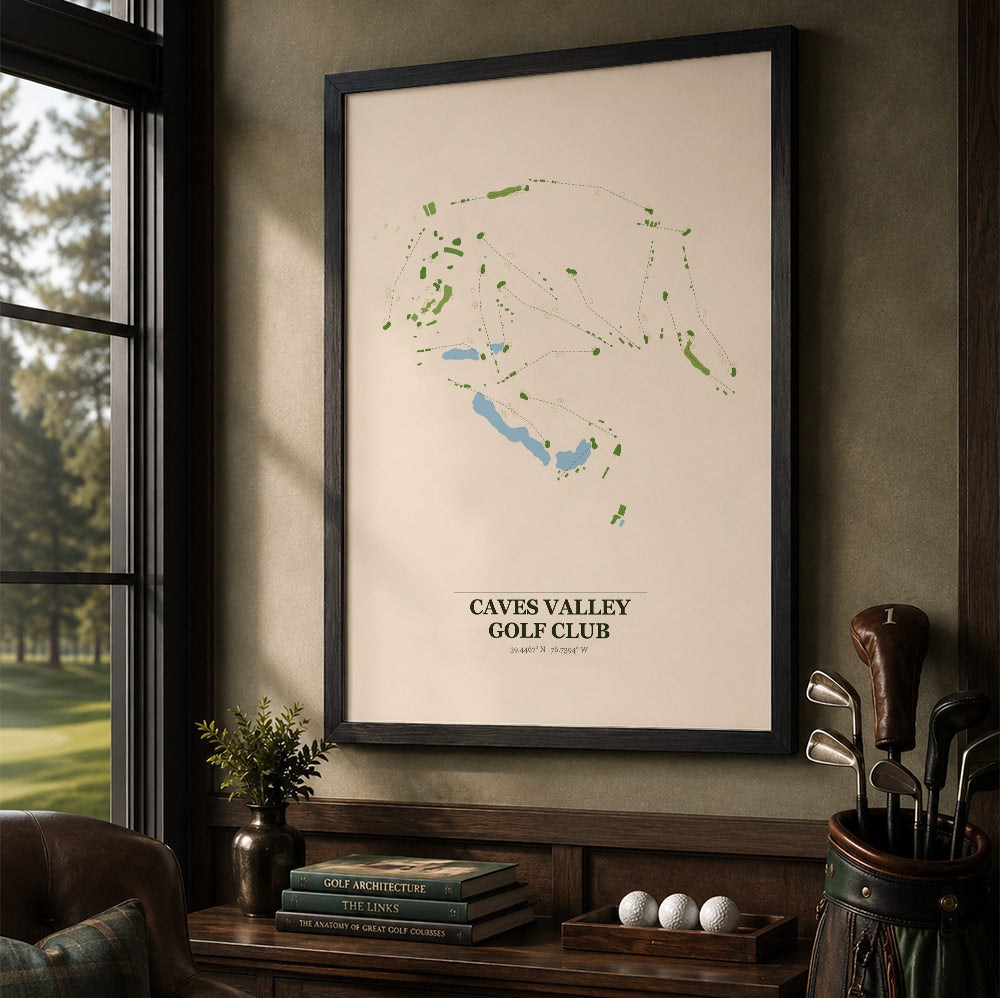 Caves Valley Golf Course Map Print Poster | Maryland USA Golf Wall Art
