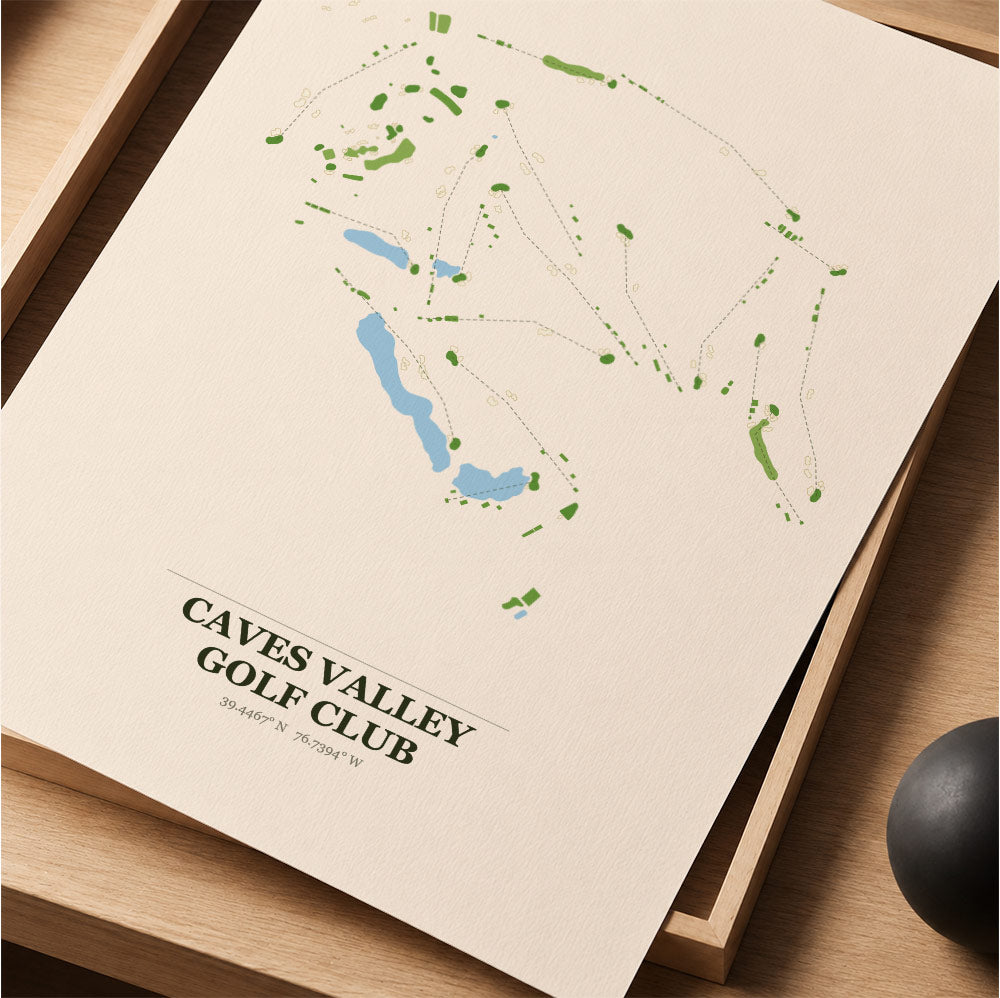 Caves Valley Golf Course Map Print Poster | Maryland USA Golf Wall Art