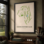Scioto Country Club Golf Course Map Print Poster | Ohio USA Golf Wall Art
