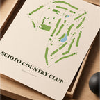 Scioto Country Club Golf Course Map Print Poster | Ohio USA Golf Wall Art