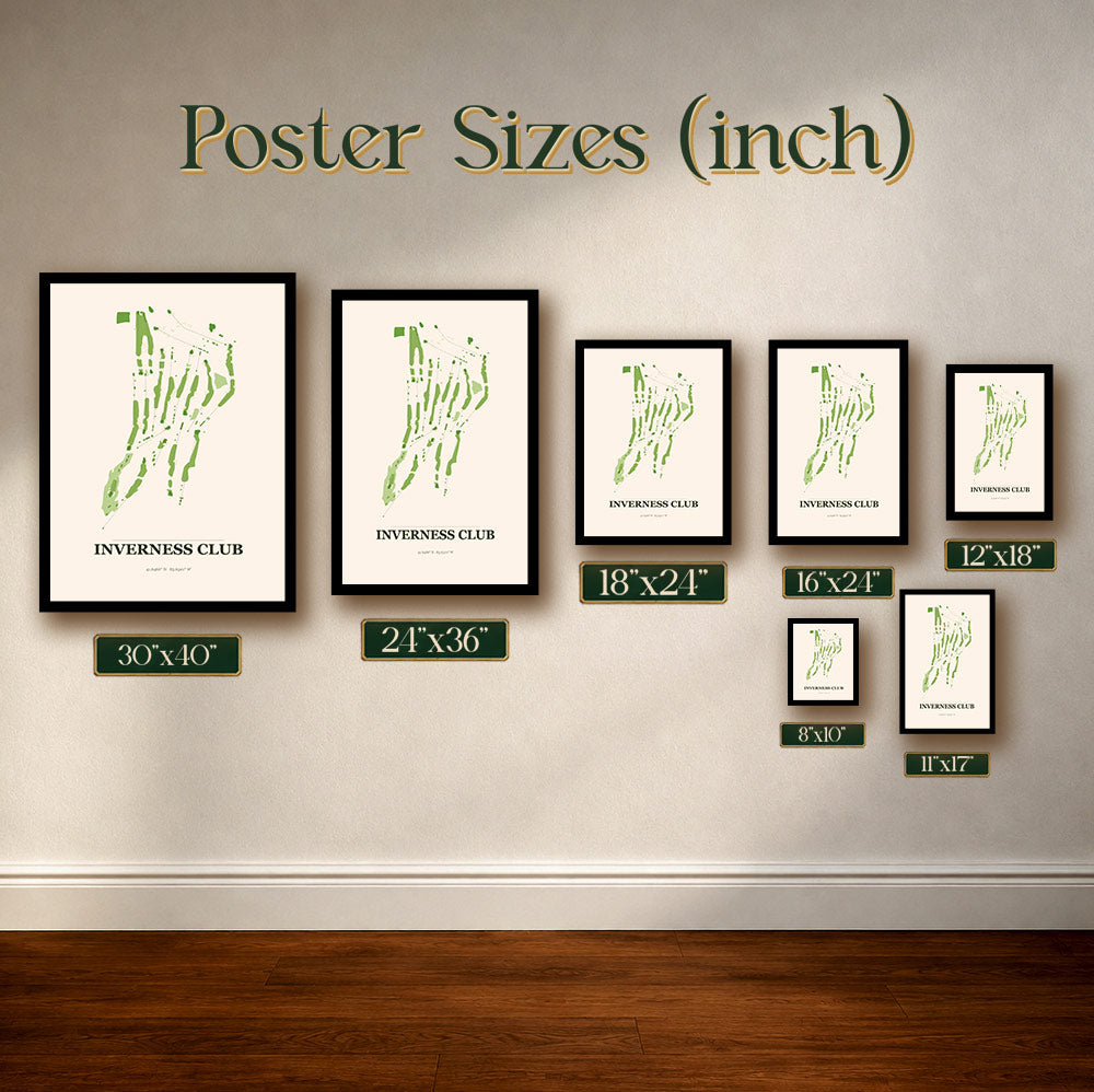 Inverness Club Golf Course Map Print Poster | Ohio USA Golf Wall Art