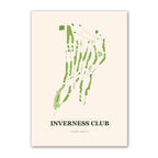 Inverness Club golf course map print poster, Ohio USA golf wall art