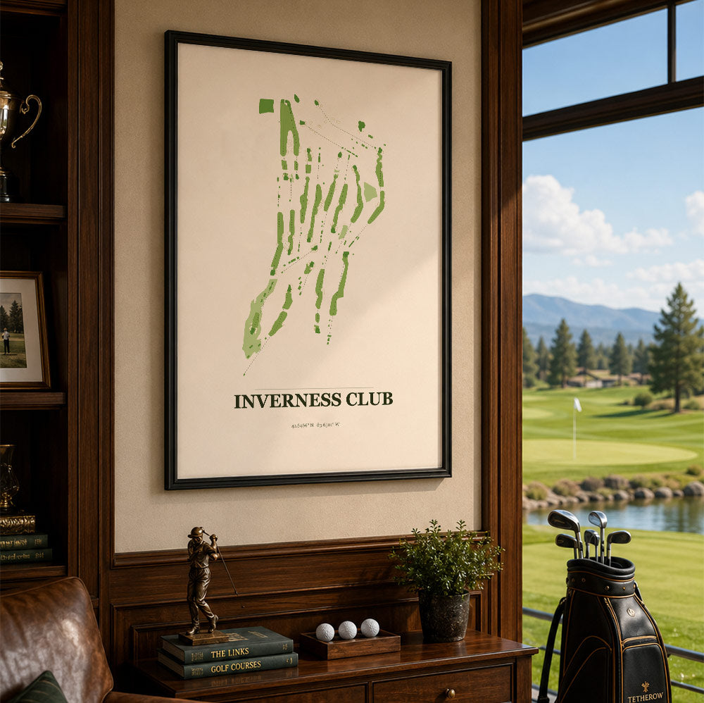 Inverness Club Golf Course Map Print Poster | Ohio USA Golf Wall Art