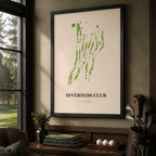 Inverness Club Golf Course Map Print Poster | Ohio USA Golf Wall Art