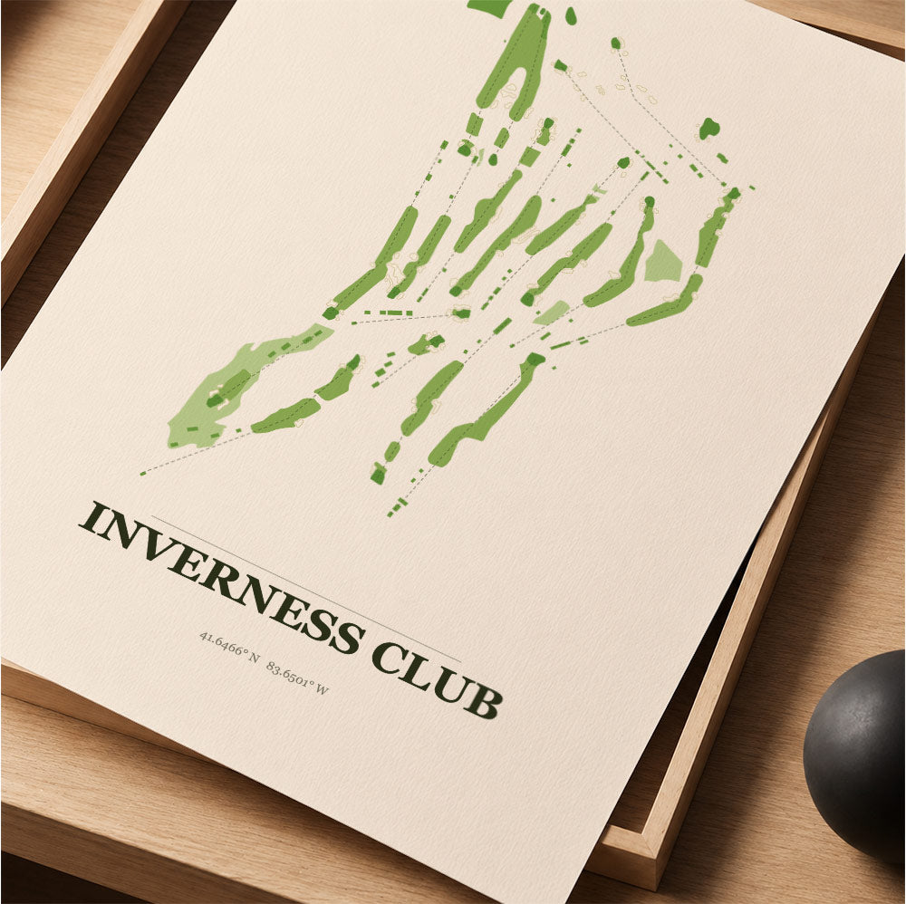 Inverness Club Golf Course Map Print Poster | Ohio USA Golf Wall Art
