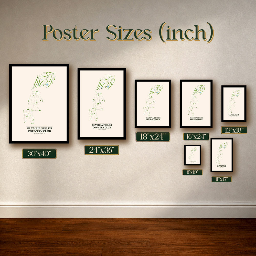 Olympia Fields Country Club Golf Course Map Print Poster | Illinois USA Golf Wall Art