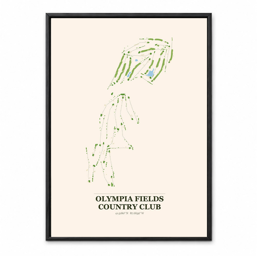 Olympia Fields Country Club course map in Illinois USA