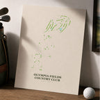 Olympia Fields Country Club Golf Course Map Print Poster | Illinois USA Golf Wall Art