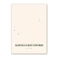 Kapalua Bay golf course map print poster, Hawaii USA golf wall art