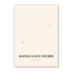 Kapalua Bay golf course map print poster, Hawaii USA golf wall art