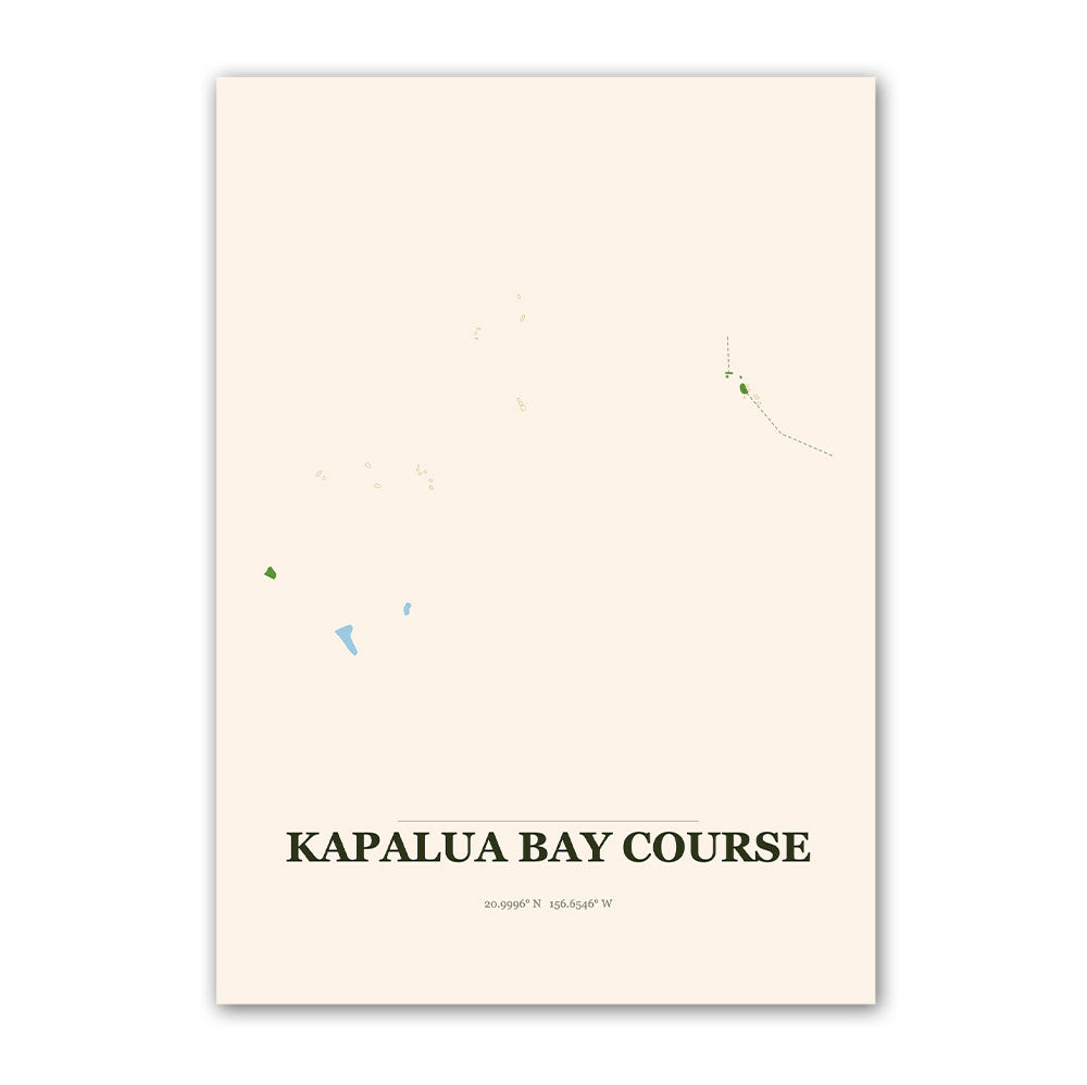 Kapalua Bay golf course map print poster, Hawaii USA golf wall art