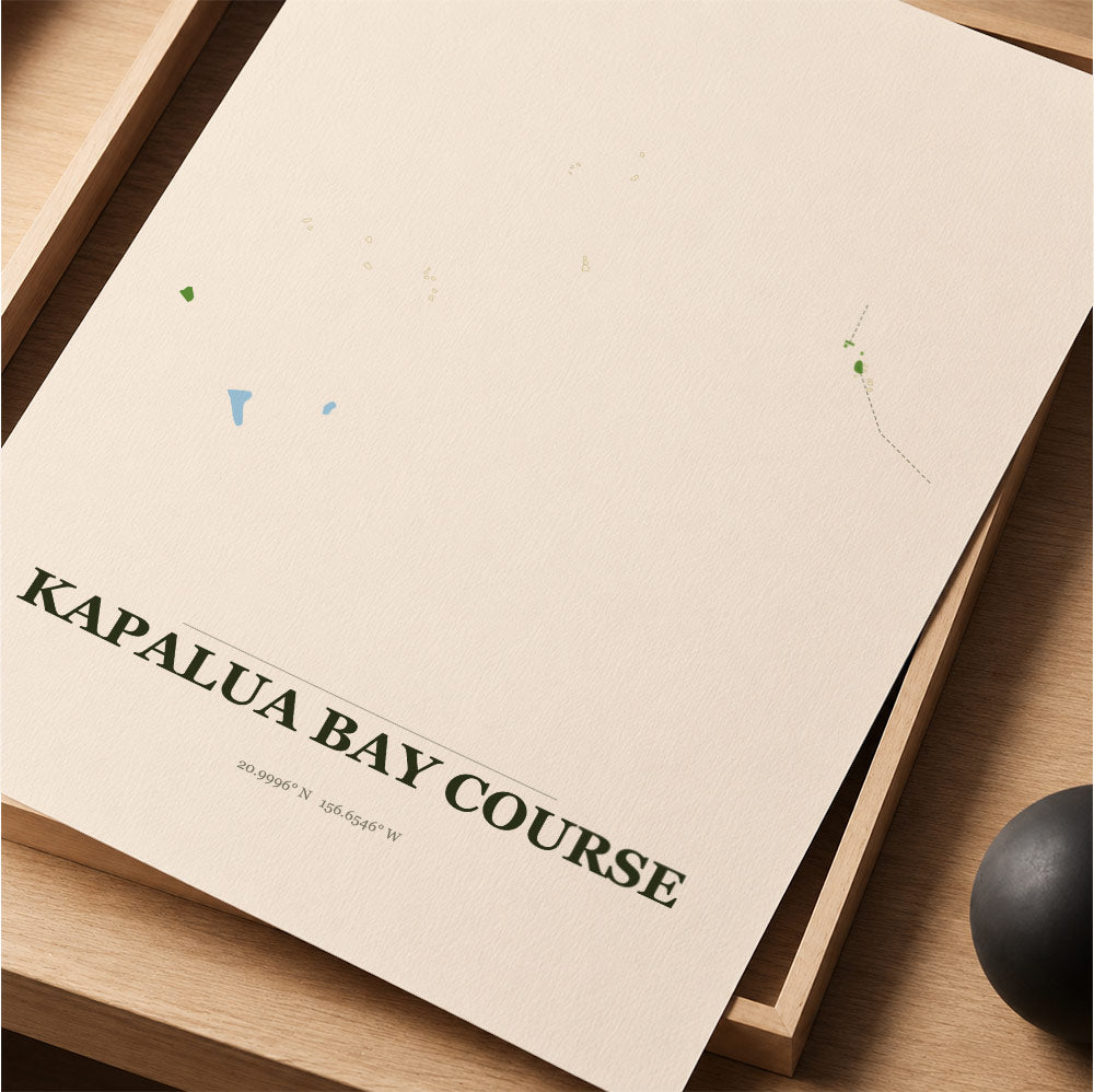 Kapalua Bay Golf Course Map Print Poster | Hawaii USA Golf Wall Art