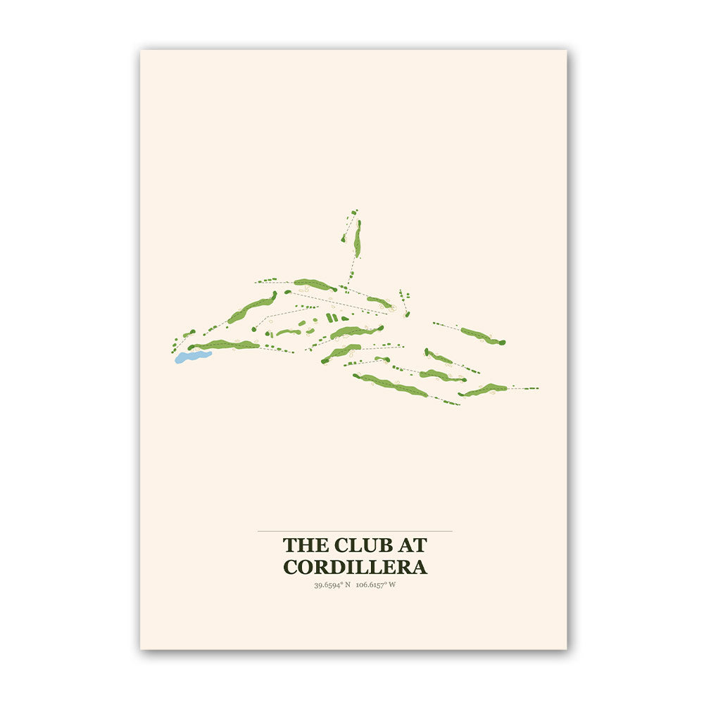 The Club at Cordillera golf course map print poster, Colorado USA golf wall art