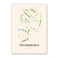 TPC Deere Run golf course map print poster, Illinois USA golf wall art