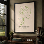 TPC Deere Run Golf Course Map Print Poster | Illinois USA Golf Wall Art
