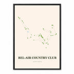 Bel Air Country Club course map in California USA