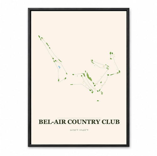 Bel Air Country Club course map in California USA