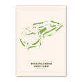Rolling Green golf course map print poster, Pennsylvania USA golf wall art