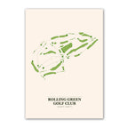 Rolling Green golf course map print poster, Pennsylvania USA golf wall art