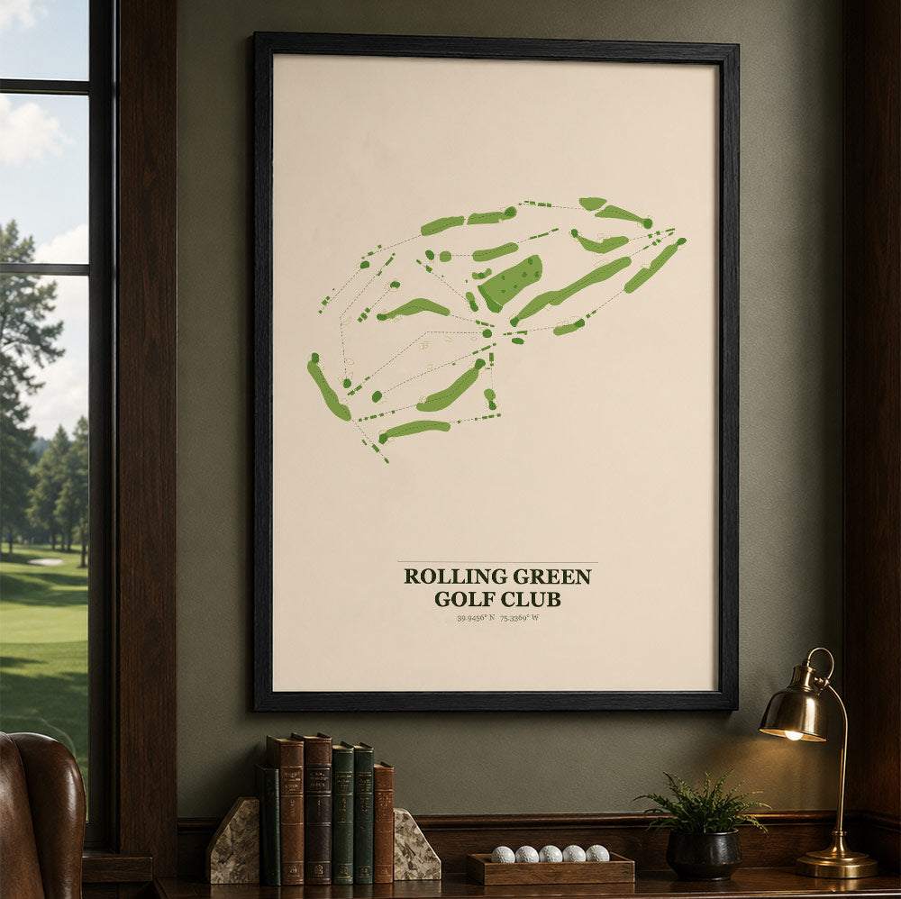 Rolling Green Golf Course Map Print Poster | Pennsylvania USA Golf Wall Art