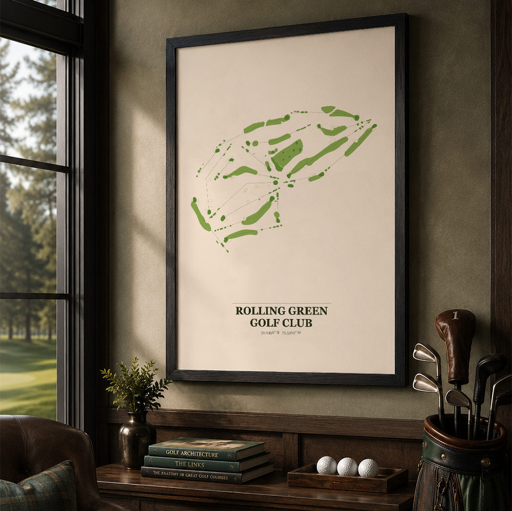 Rolling Green Golf Course Map Print Poster | Pennsylvania USA Golf Wall Art