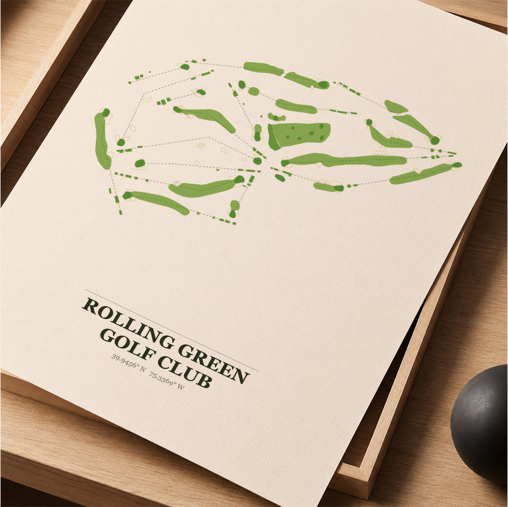 Rolling Green Golf Course Map Print Poster | Pennsylvania USA Golf Wall Art