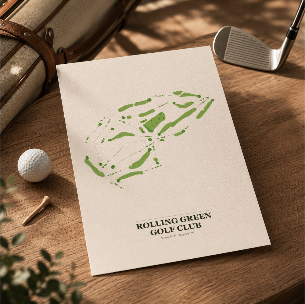 Rolling Green Golf Course Map Print Poster | Pennsylvania USA Golf Wall Art