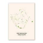 The Medalist golf course map print poster, Michigan USA golf wall art