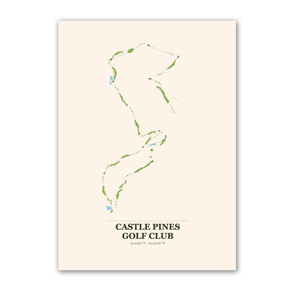 Castle Pines golf course map print poster, Alabama USA golf wall art