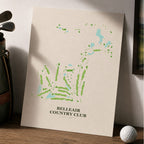 Belleair Country Club Golf Course Map Print Poster | Florida USA Golf Wall Art