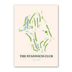 The Stanwich Club golf course map print poster, Connecticut USA golf wall art