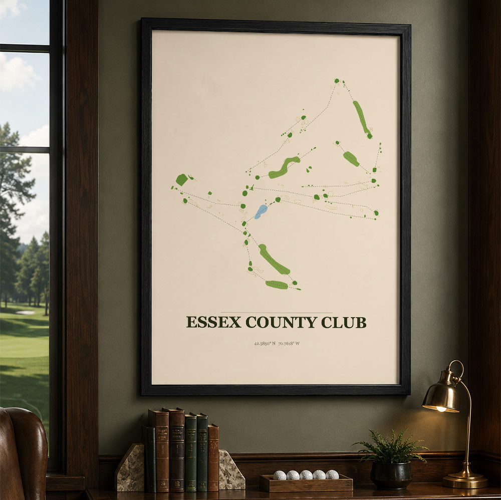 Essex County Club Golf Course Map Print Poster | Massachusetts USA Golf Wall Art