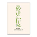 Beverly Country Club golf course map print poster, Illinois USA golf wall art
